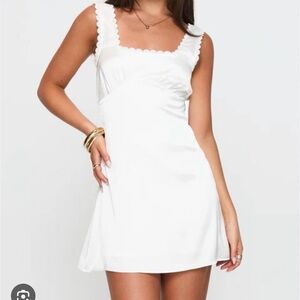 White Satin Mini Dress